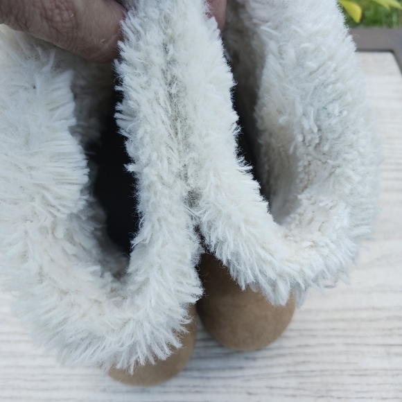 Cozy Brown Suede Faux Shearling Winter Boot Unisex Baby Size 9 - Picture 4 of 13